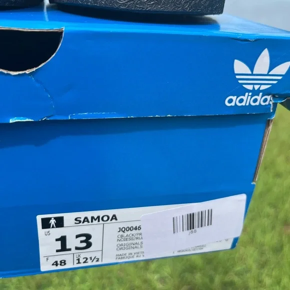NWT Adidas Mens Samoa Blue and Burgundy Sneakers Size 13 - Picture 4 of 12